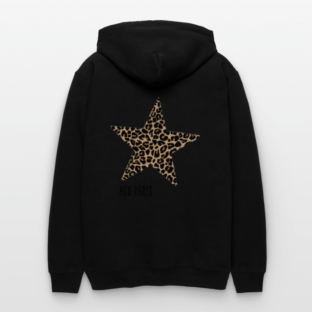 Sweat a capuche Étoile Léopard ACB-Paris - noir