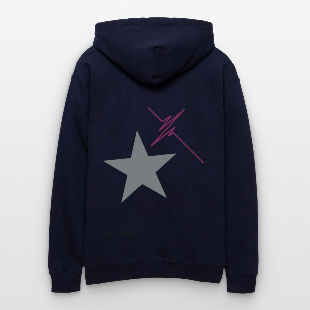Sweat à capuche Étoile Coeur battant - bleu marine