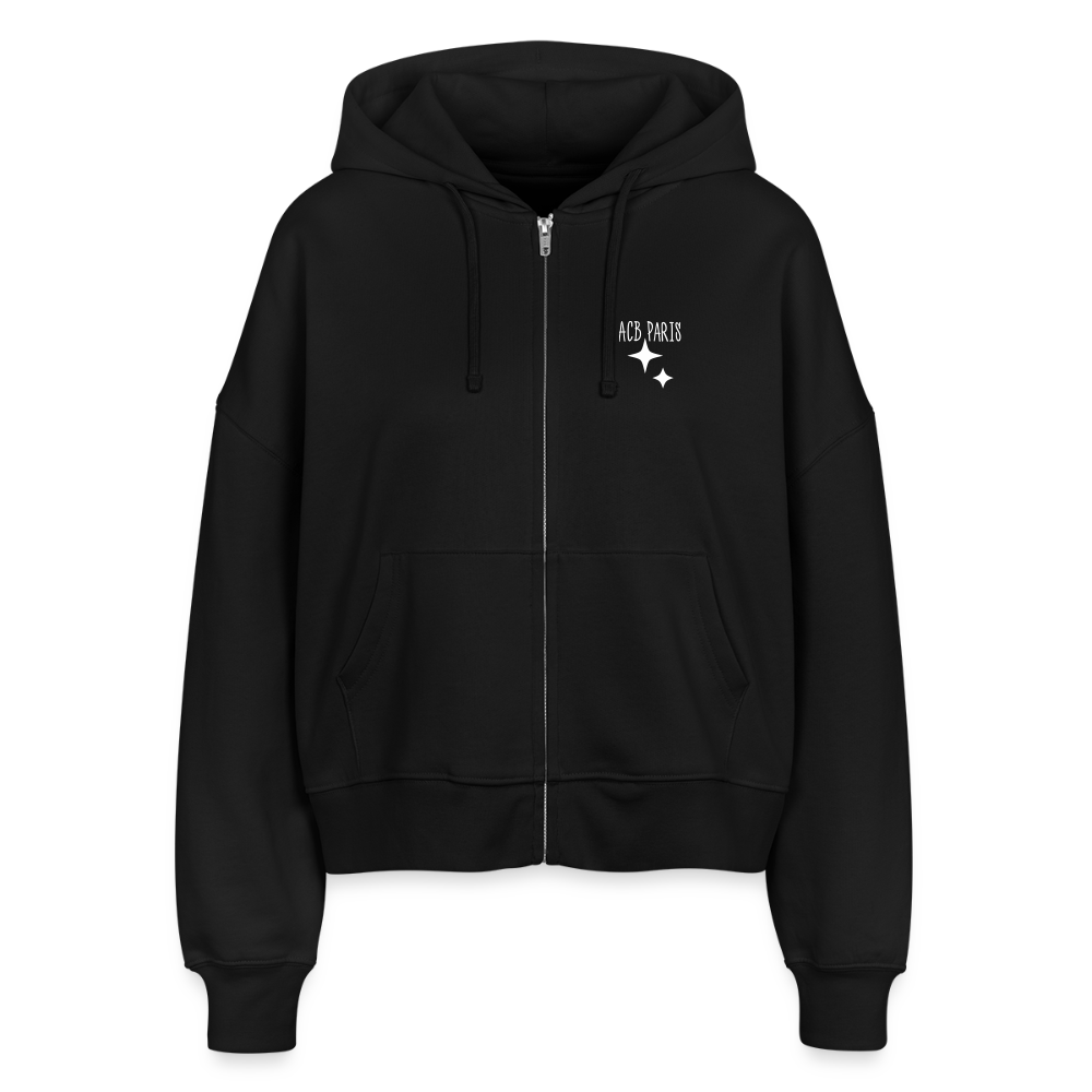 Sweat à Capuche court Disco Star - ACB-Paris pour femme - noir