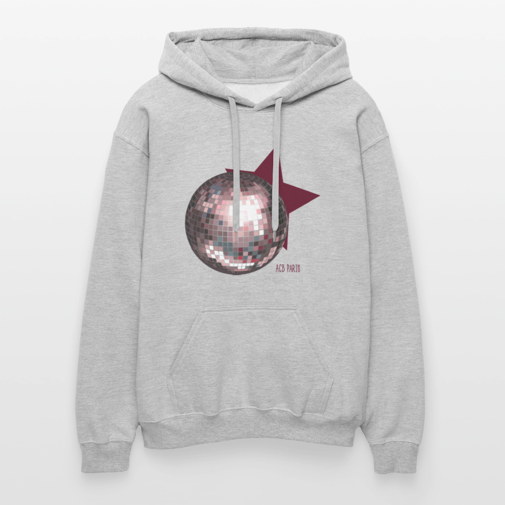 Sweat à capuche Star Disco ACB PARIS - gris clair chiné