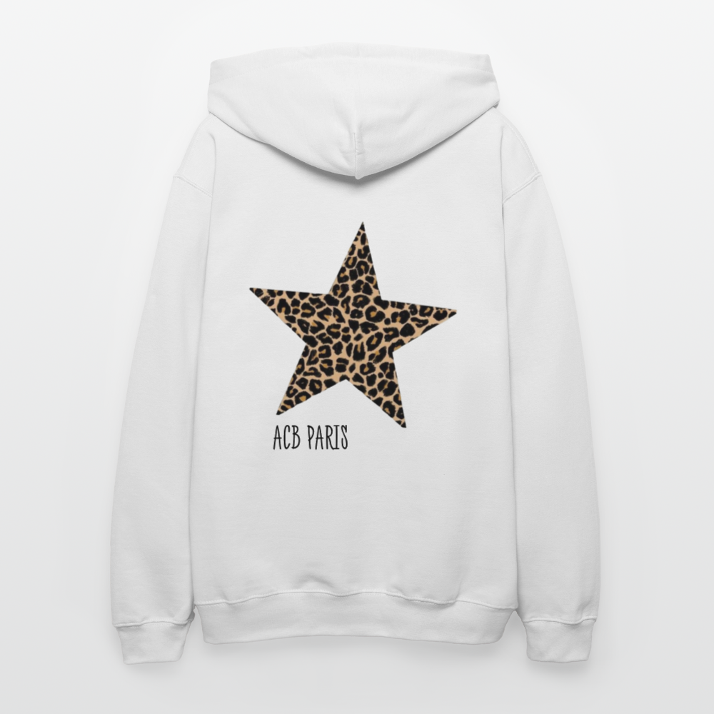 Sweat a capuche Étoile Léopard ACB-Paris - blanc