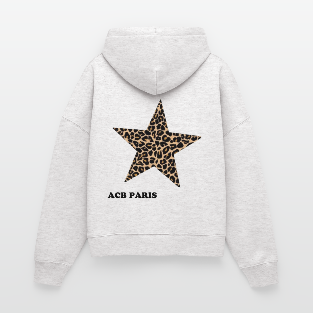 Hoodie star léopard - cool heather grey