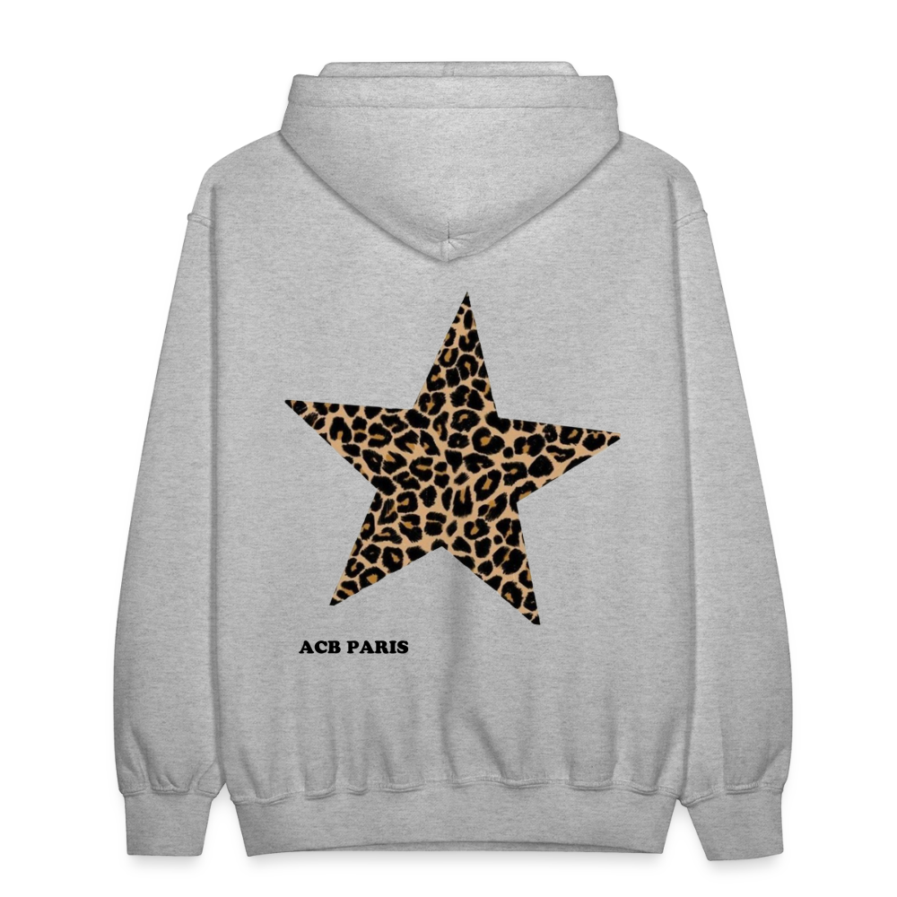 Hoodie star léopard - heather gray