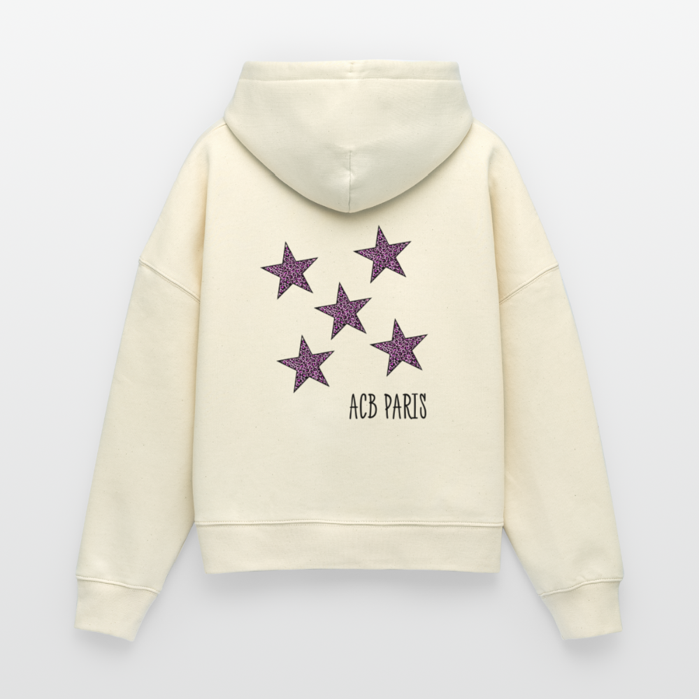 Hoodie boxy Disco Ball - natural raw