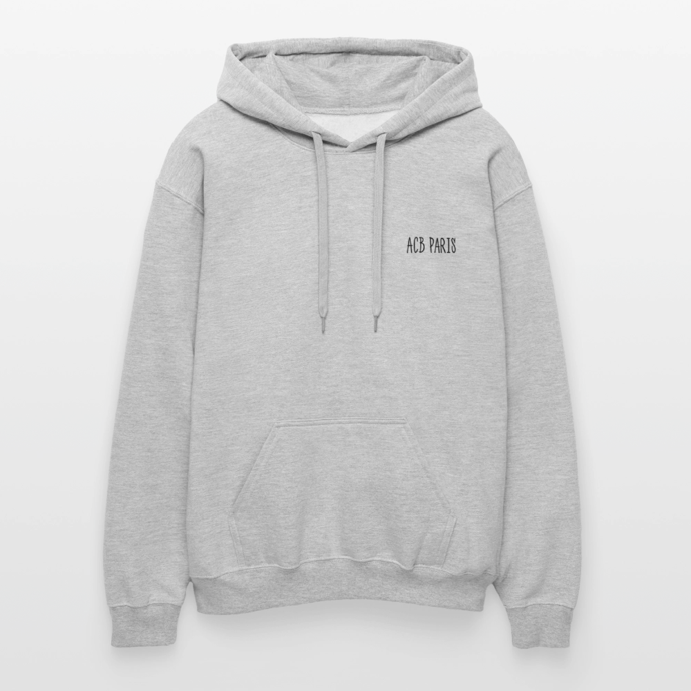 Sweat à capuche étoilé oversize unisexe - gris clair chiné