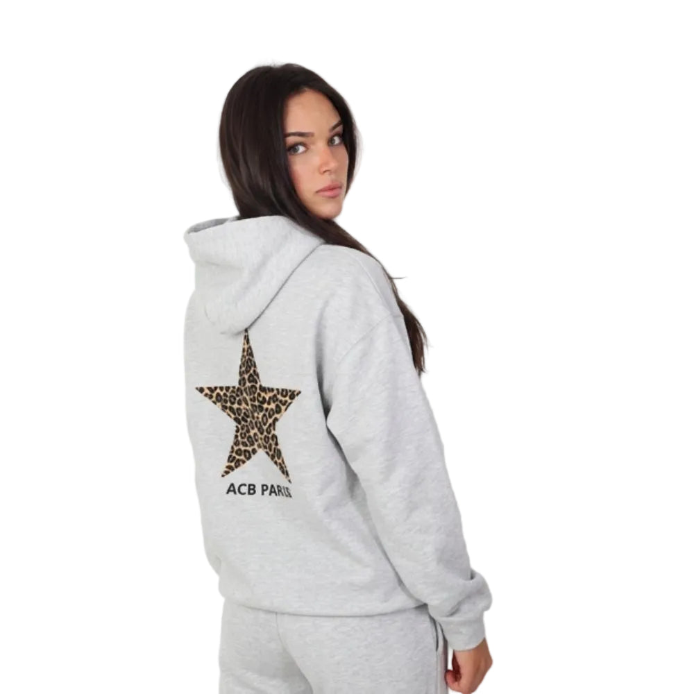Sweat à capuche Étoile Léopard