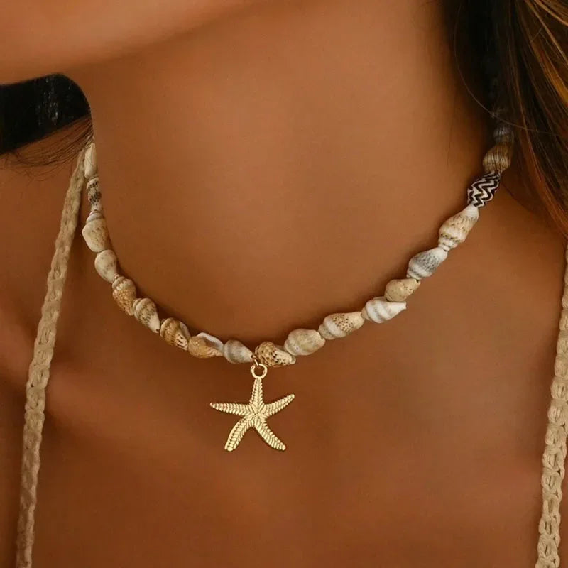 Collier de style plage en coquillage - ACB-PARIS