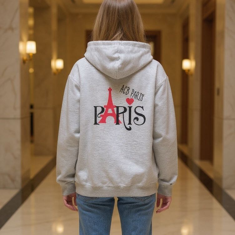 Sweat à Capuche Hoodie Paris - ACB-Paris 100% coton - ACB-PARIS