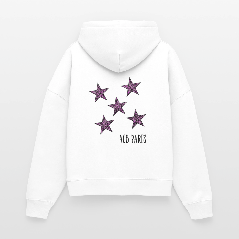 Hoodie boxy Disco Ball - white