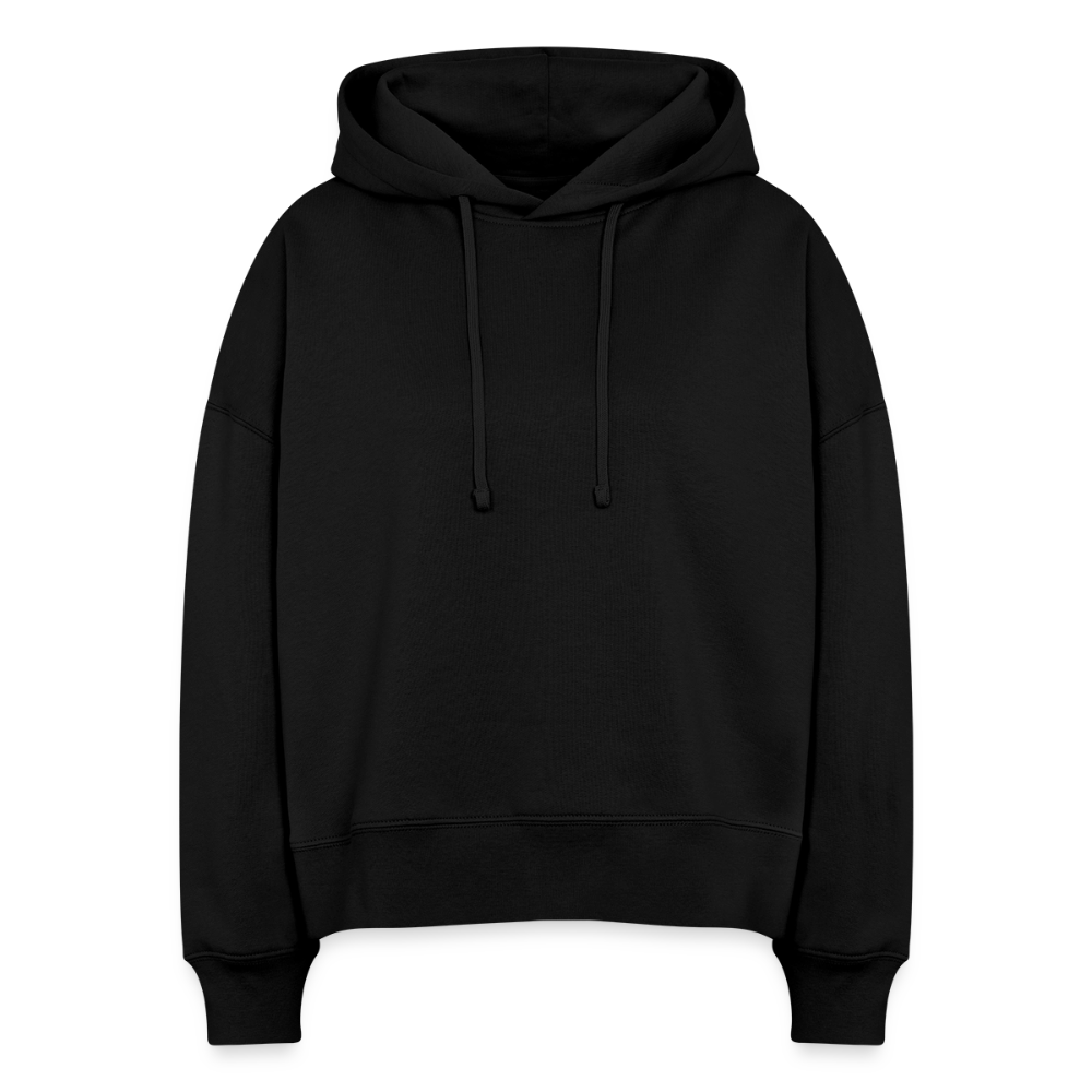 Hoodie boxy star disco léopard - black