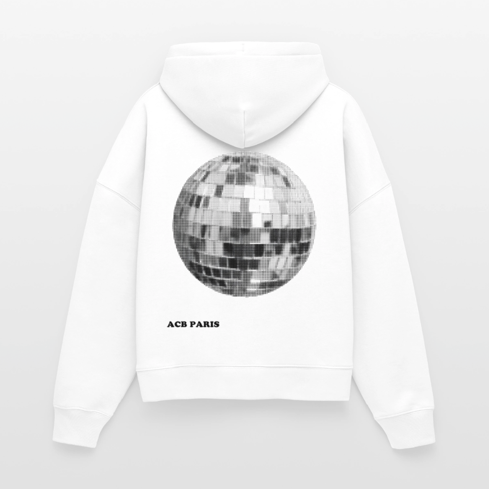 Hoodie boxy Disco Ball - white