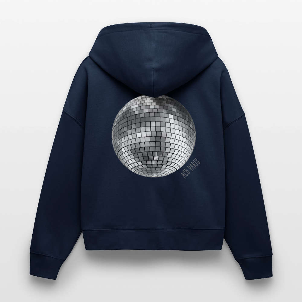 Veste cour à capuche bio boule disco pour Femme - marine