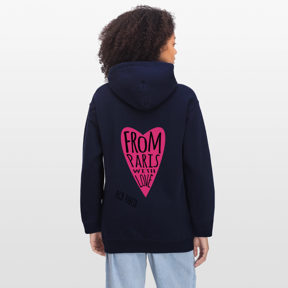 Sweat a capuche ACB-Paris Ilove Paris - bleu marine