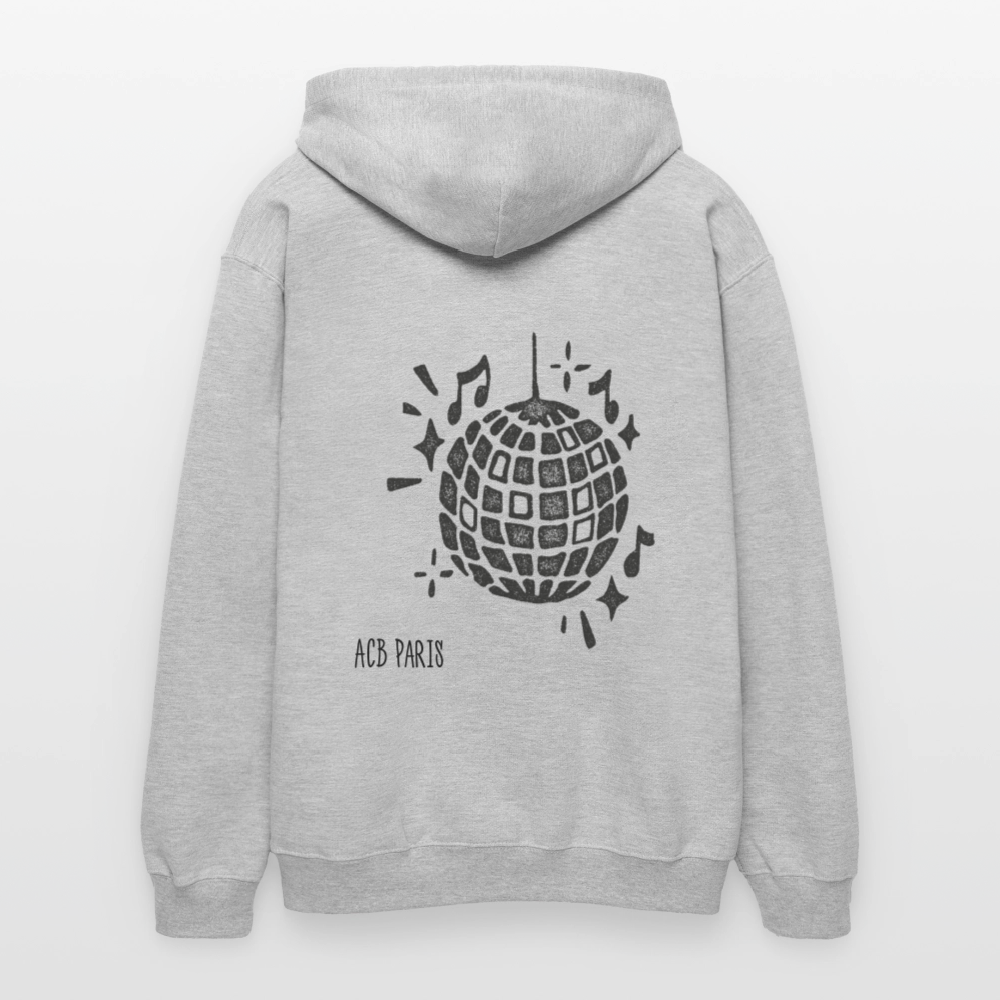 Sweat à capuche danceflore disco acb oversize unisexe - gris clair chiné