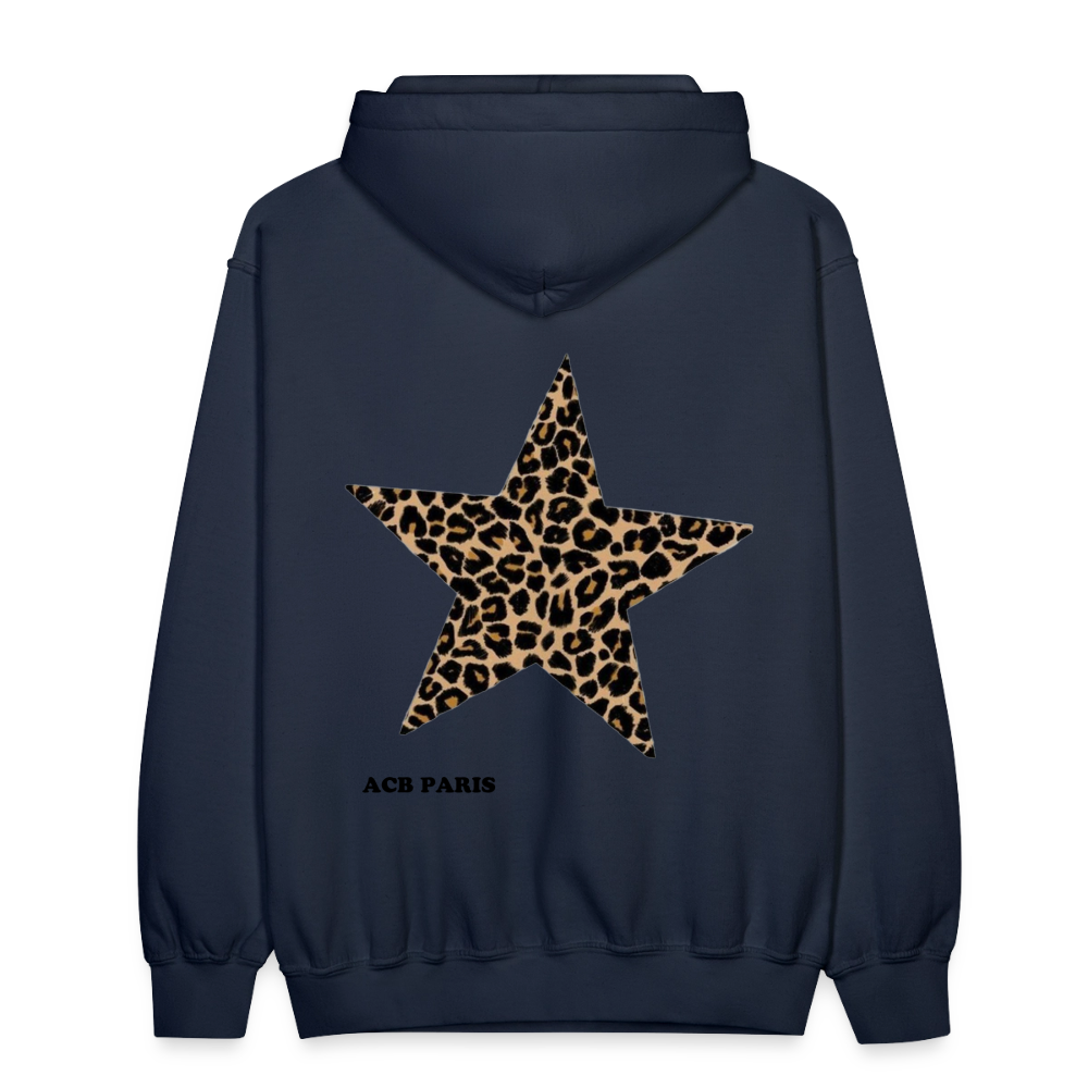 Hoodie star léopard - navy