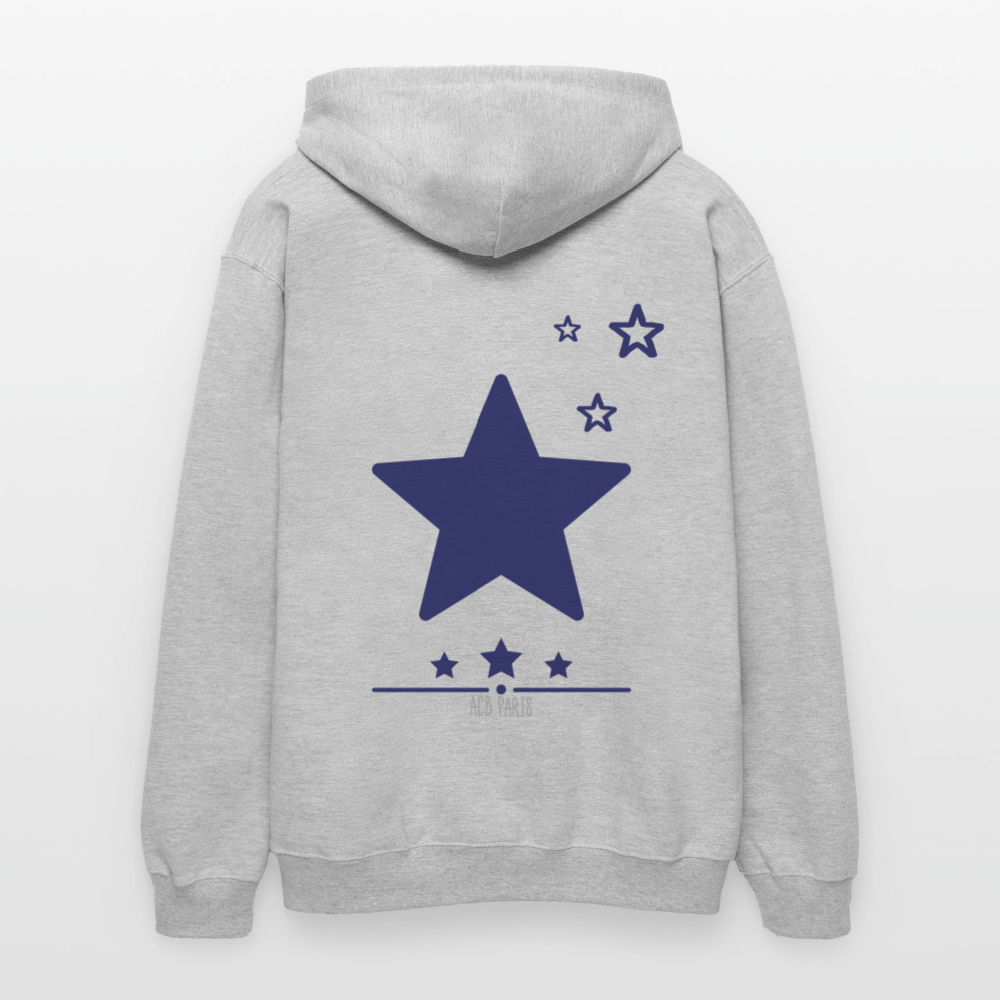 Sweat a capuche ACB-Paris Star étoile - gris clair chiné
