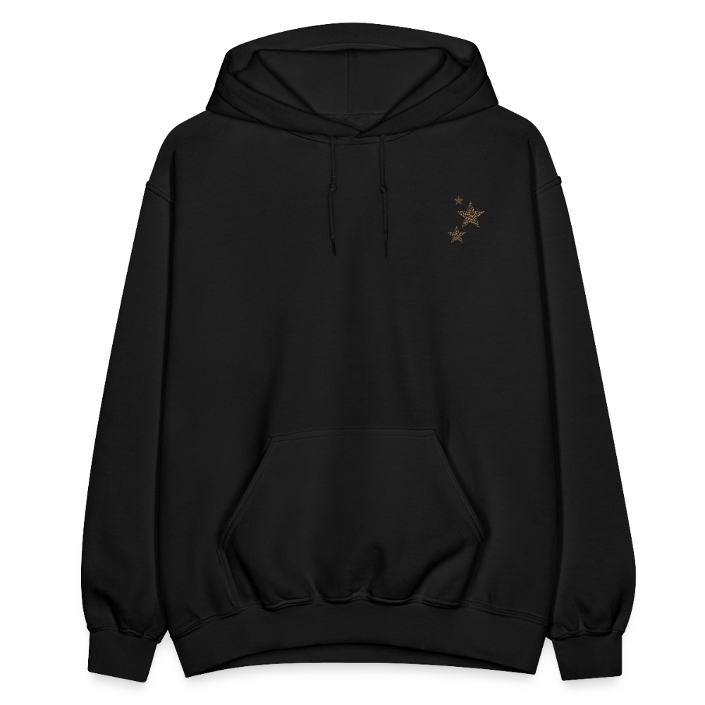 Hoodie star léopard - black