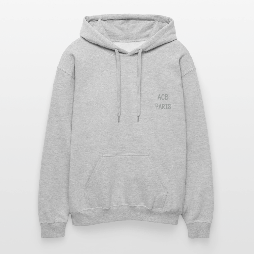 Sweat à capuche LOVE ACB PARIS - gris clair chiné