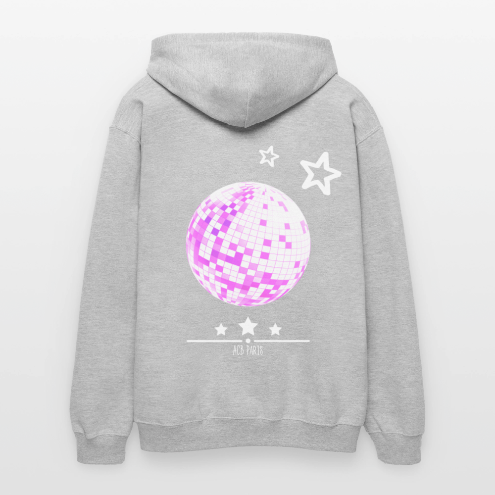 Sweat à Capuche Hoodie Disco Star - ACB-Paris - gris clair chiné