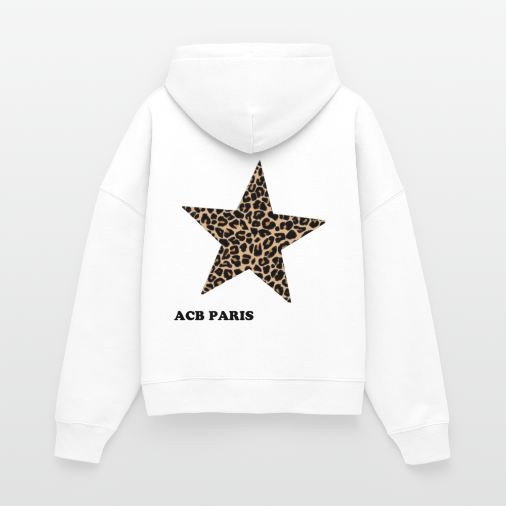 Hoodie star léopard - white