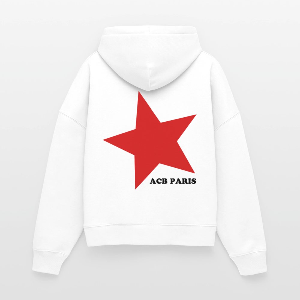 Hoodie boxy Star - white