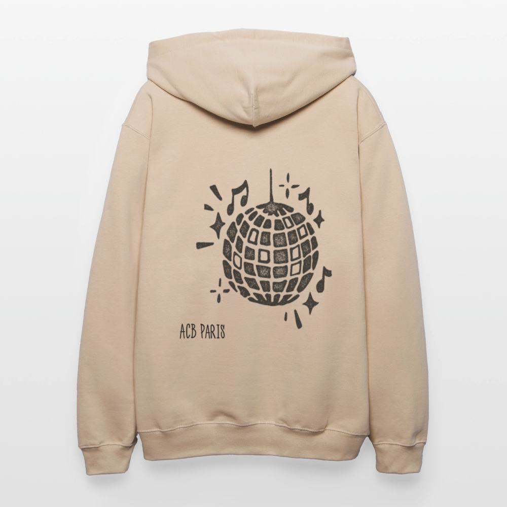 Sweat à capuche danceflore disco acb oversize unisexe - jaune sable