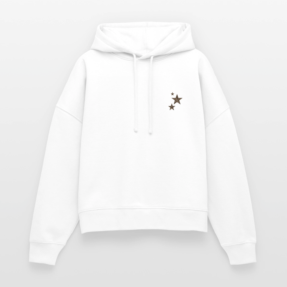 Hoodie star léopard - white