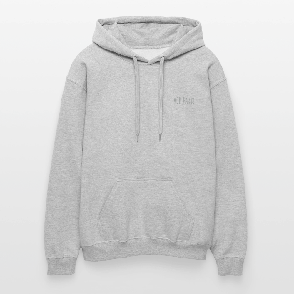 Sweat a capuche ACB-Paris Ilove Paris - gris clair chiné