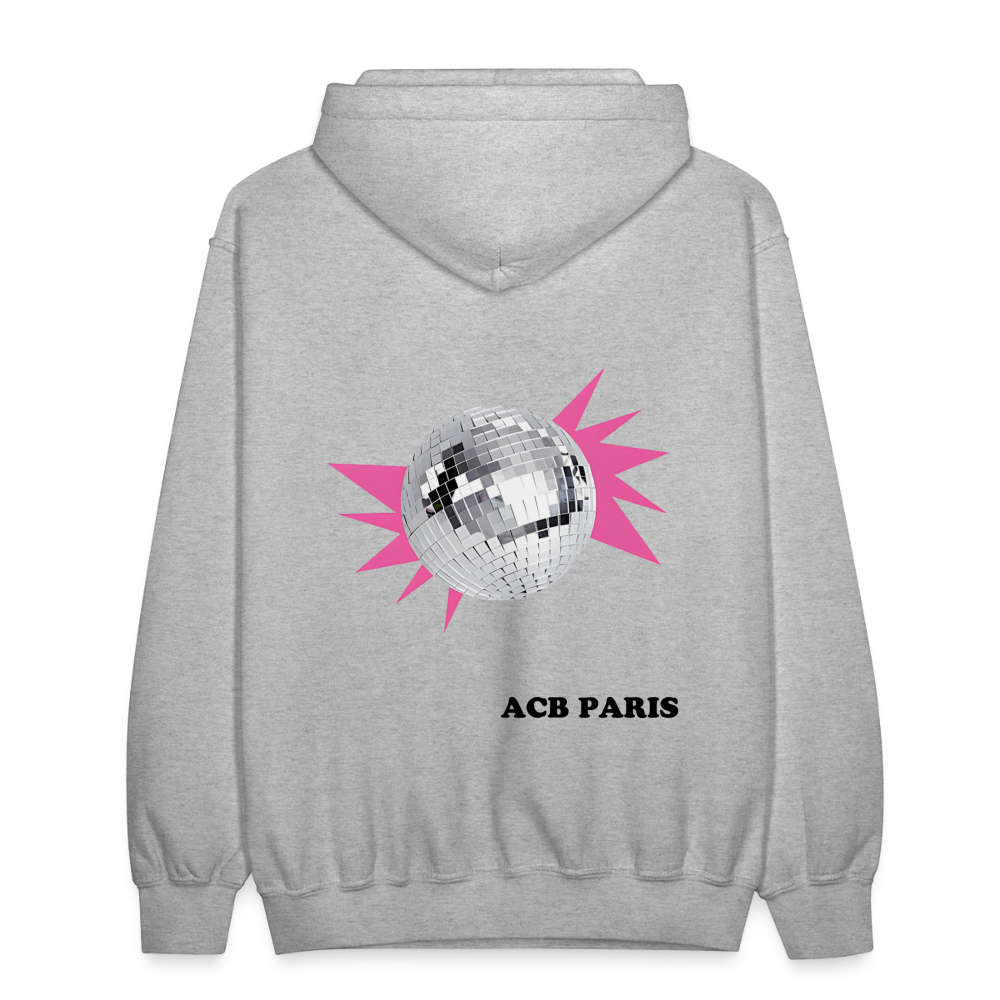 Hoodie Disco Ball Pink - heather gray