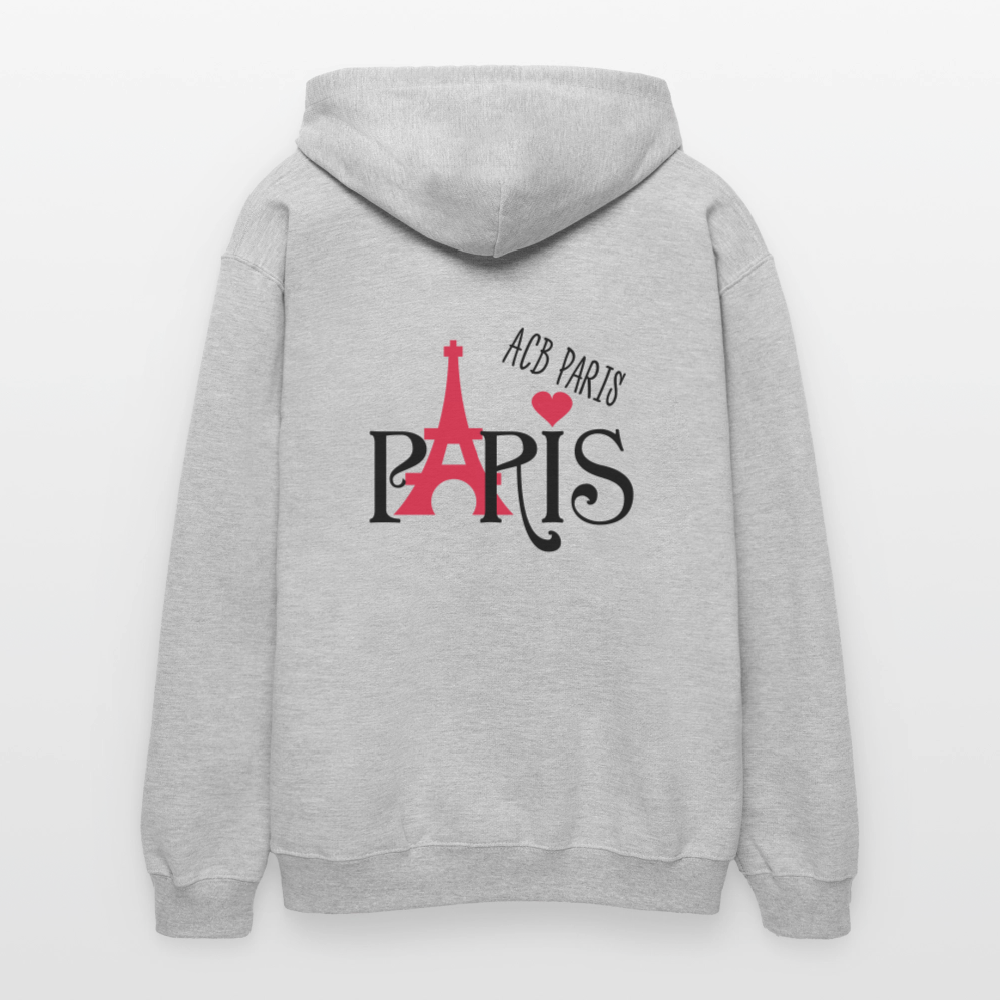 Sweat a capuche ACB-Paris Ilove Paris - gris clair chiné