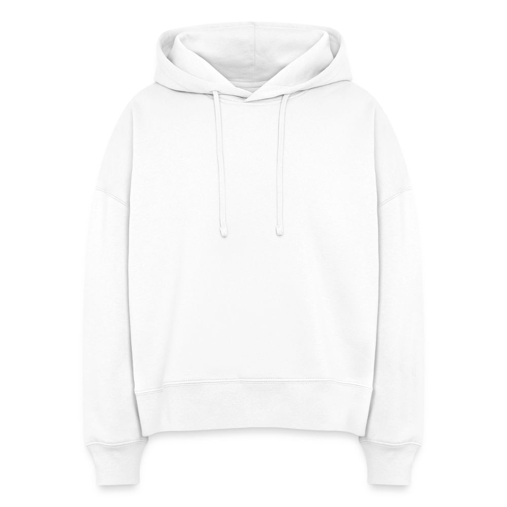 Hoodie boxy star disco léopard - white