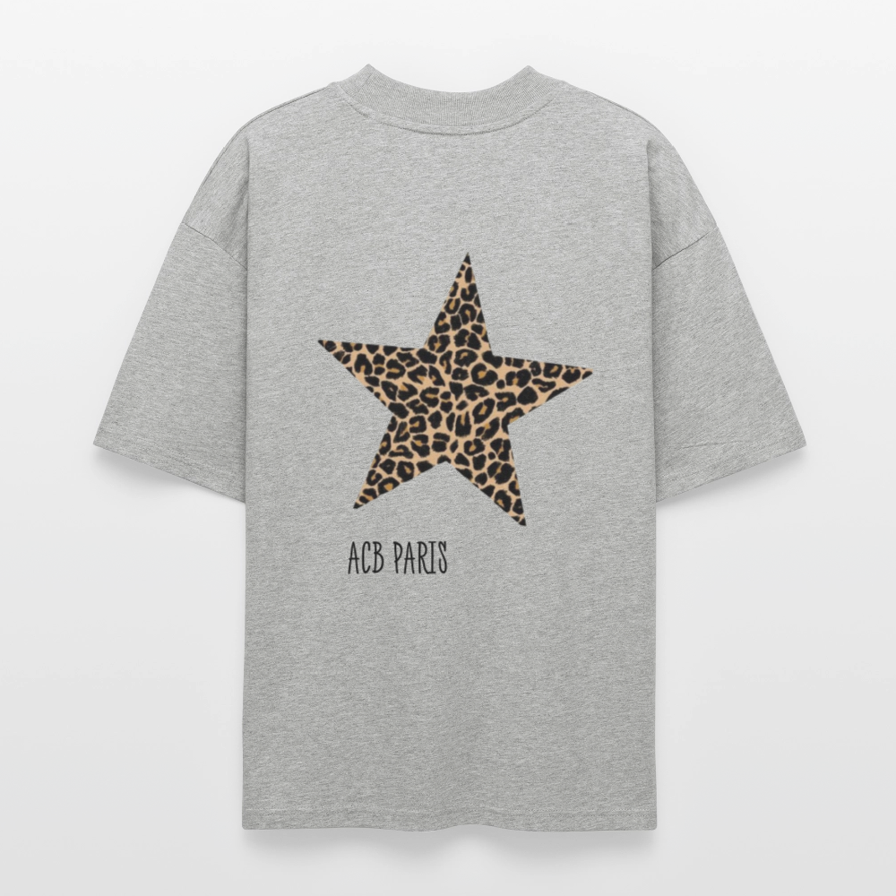 T-shirt à capuche Étoile Léopard ACB-Paris - gris chiné