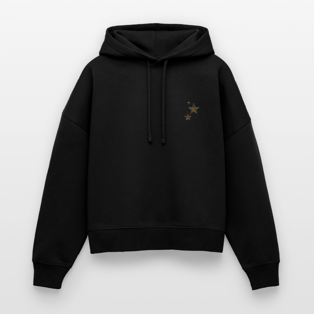 Hoodie star léopard - black
