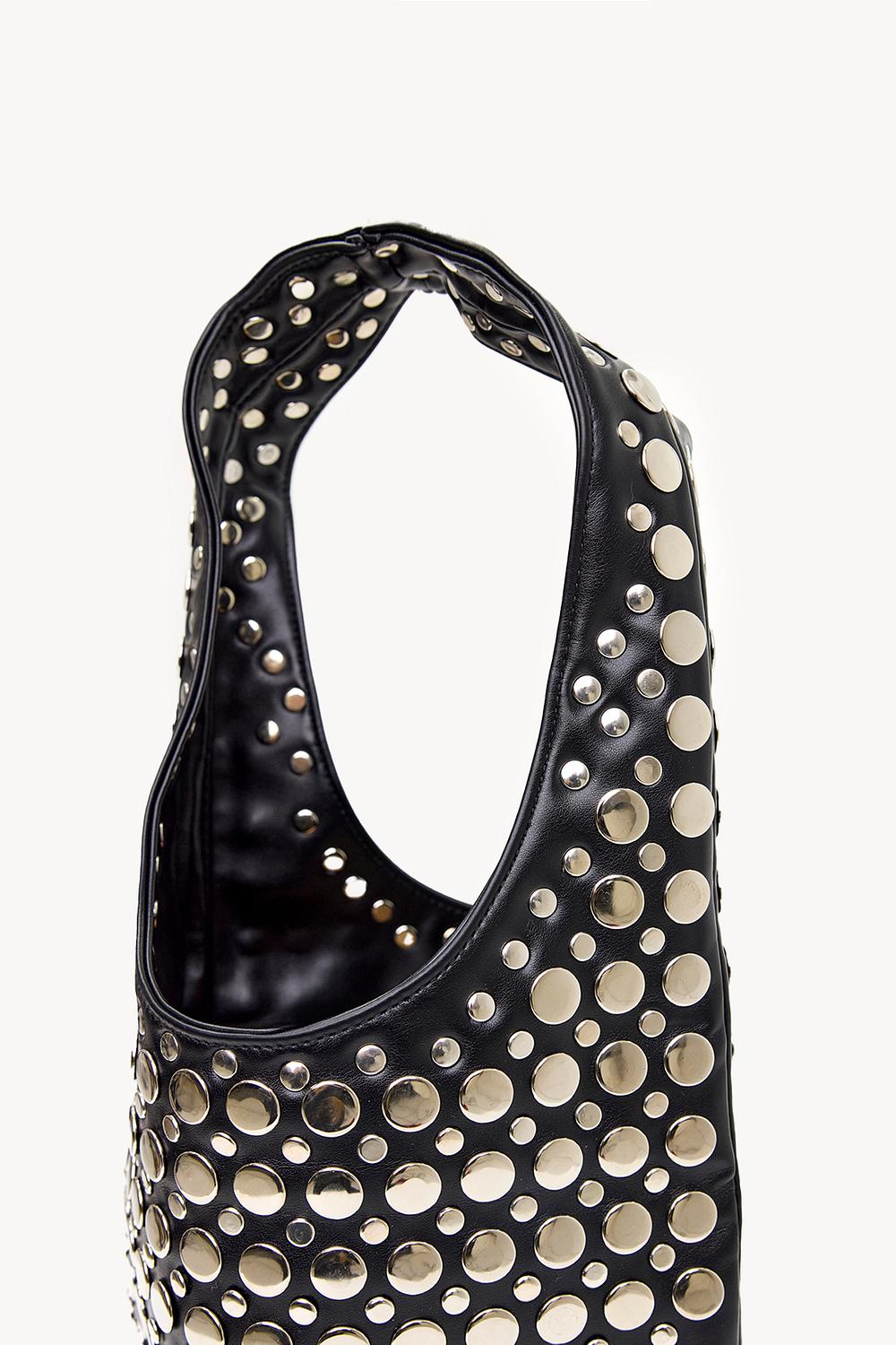 Sac noir bandoulière à clous - ACB-PARIS