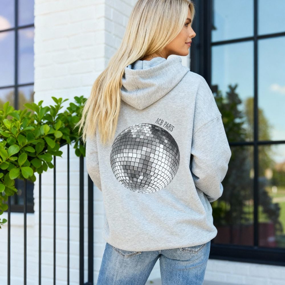 Sweat a capuche boule disco Standard ACB-Paris 100% coton - ACB-PARIS