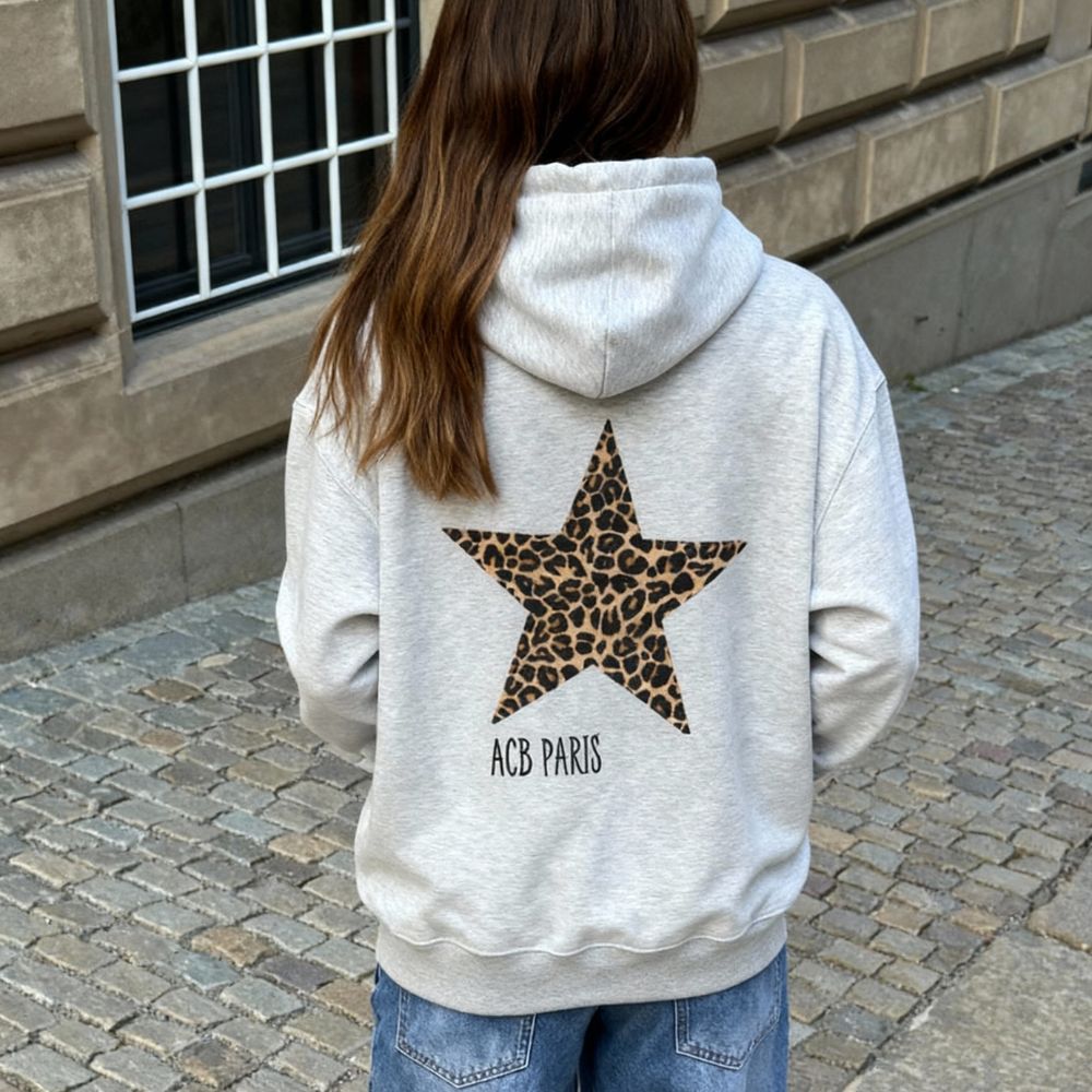 Sweat a capuche Étoile Léopard ACB-Paris 100% coton - ACB-PARIS