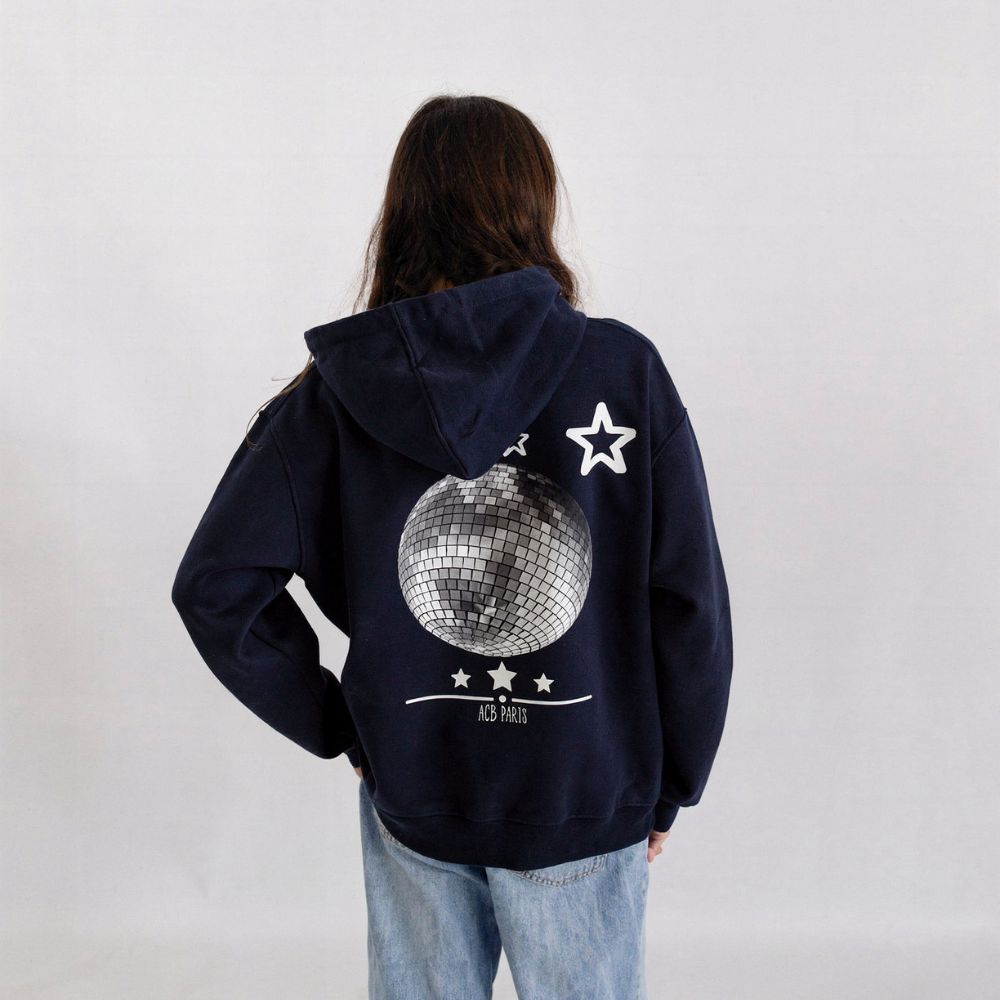 Sweat à Capuche Hoodie Disco Star - ACB-Paris 100% coton