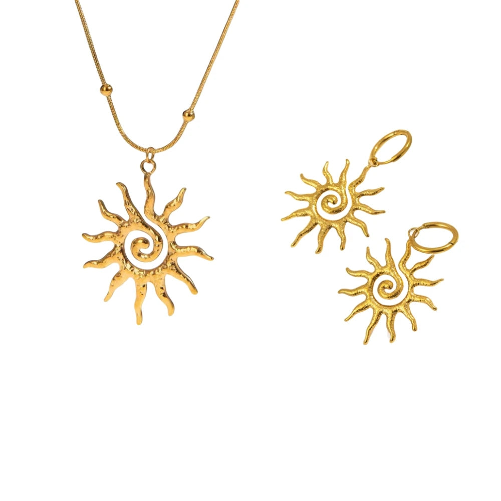 Collier pendentif en forme de soleil - ACB-PARIS