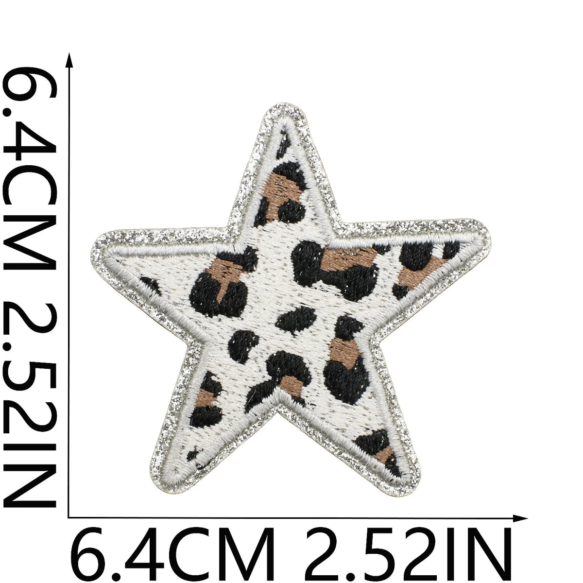 Pack de 24 Patchs décoratifs en cuir brodé - Étoiles, cœurs léopard et motifs variés pour customisation pour vêtement - ACB-PARIS