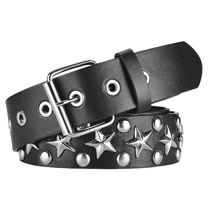 Ceinture femme star cuir noir - ACB-PARIS