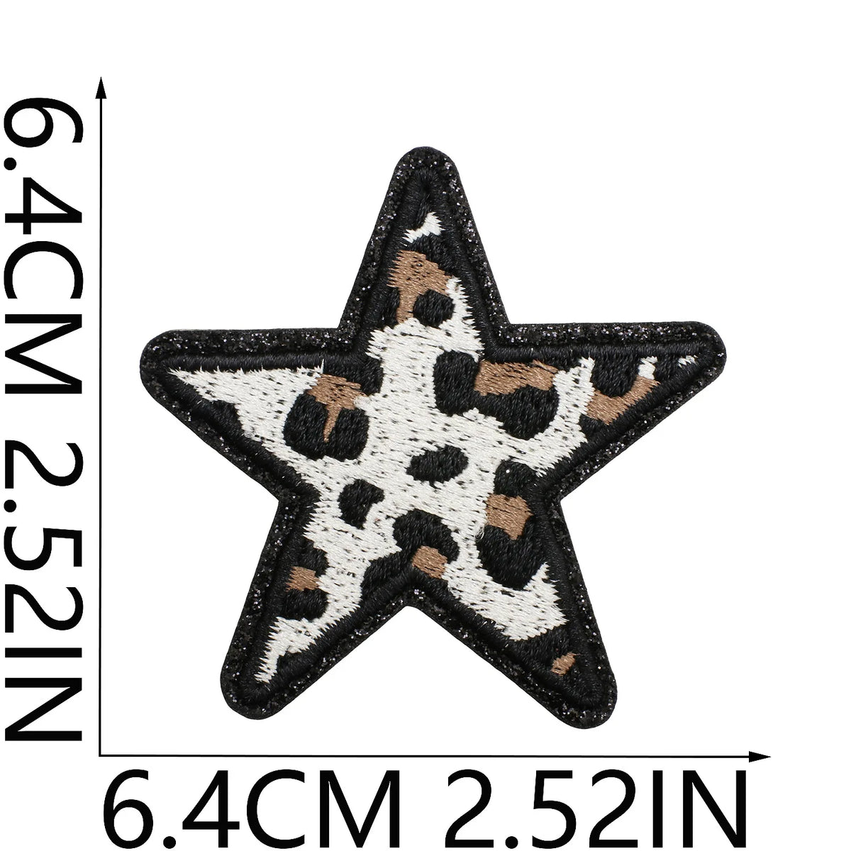 Pack de 24 Patchs décoratifs en cuir brodé - Étoiles, cœurs léopard et motifs variés pour customisation pour vêtement - ACB-PARIS