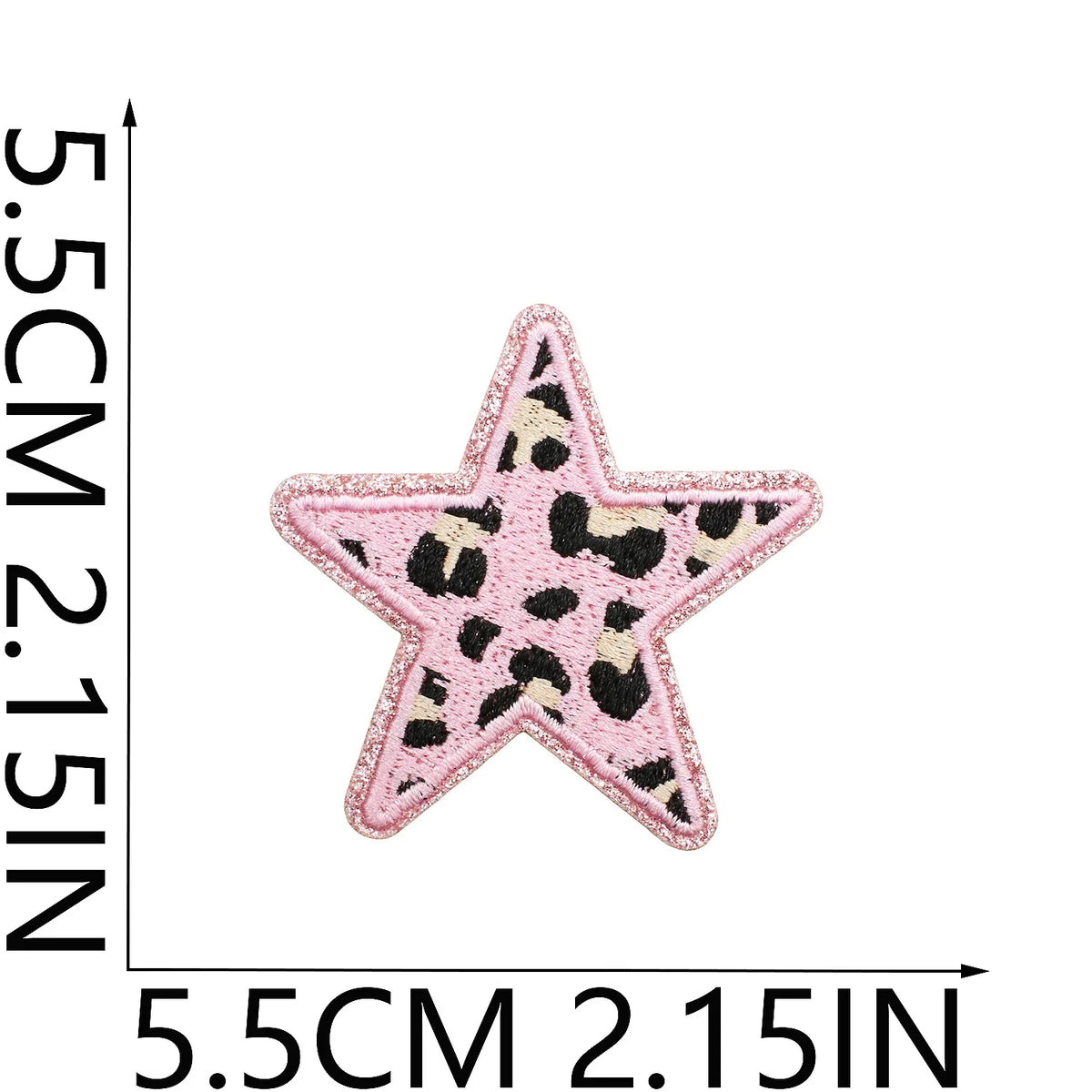 Pack de 24 Patchs décoratifs en cuir brodé - Étoiles, cœurs léopard et motifs variés pour customisation pour vêtement - ACB-PARIS