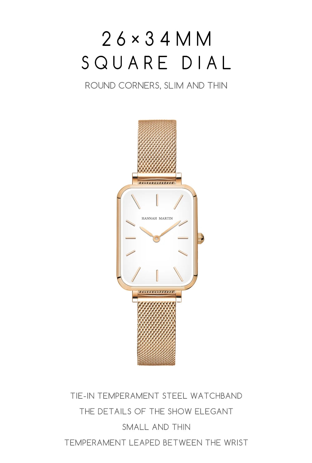 Montre pour femme cadran rectangulaire