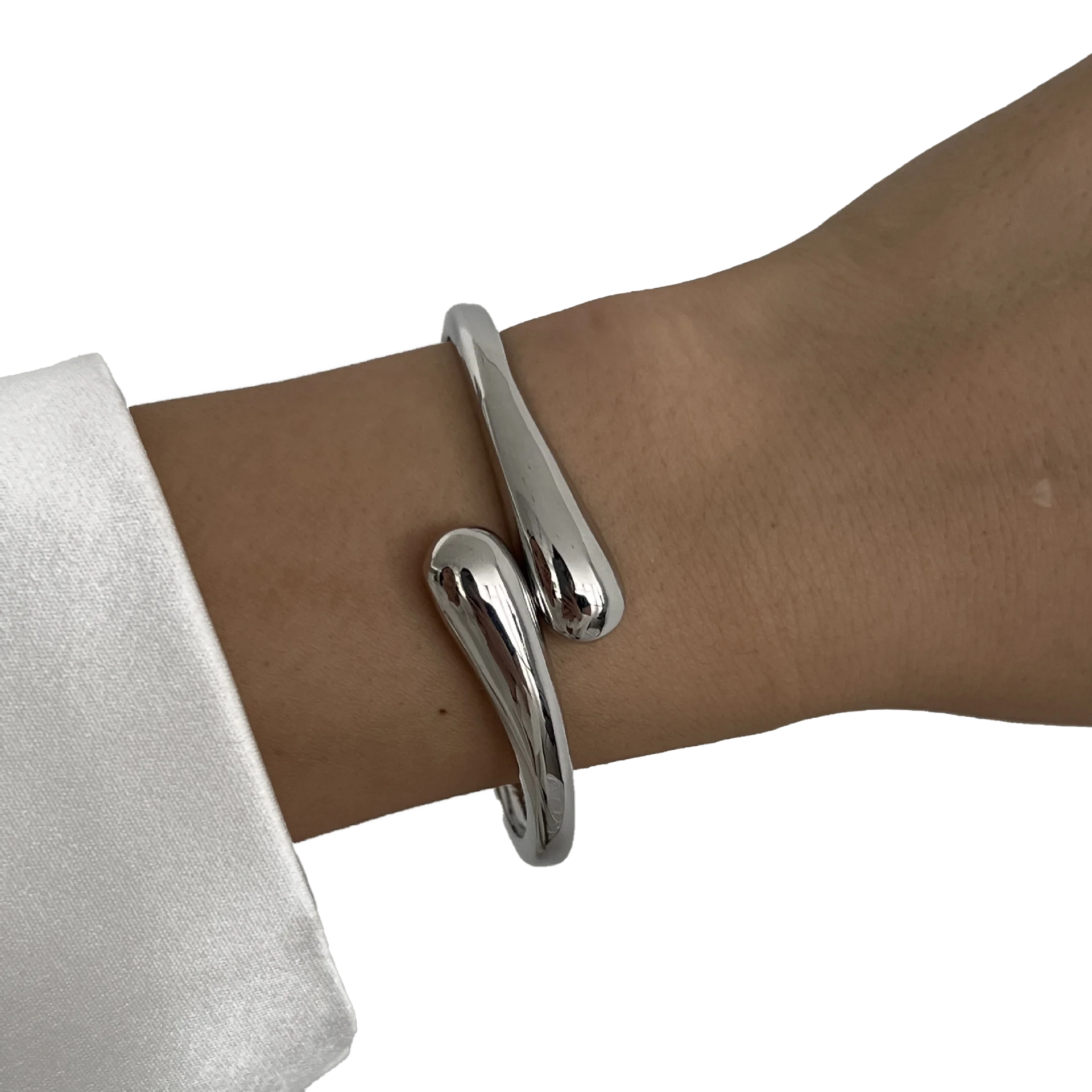 Bracelet manchette argenté - ACB-PARIS