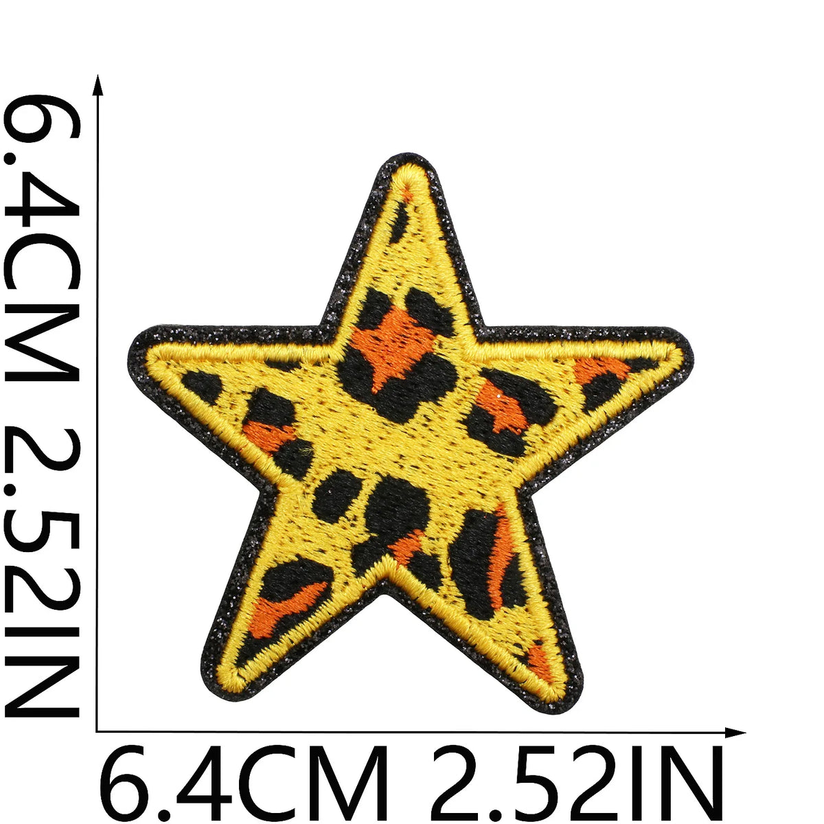Pack de 24 Patchs décoratifs en cuir brodé - Étoiles, cœurs léopard et motifs variés pour customisation pour vêtement - ACB-PARIS