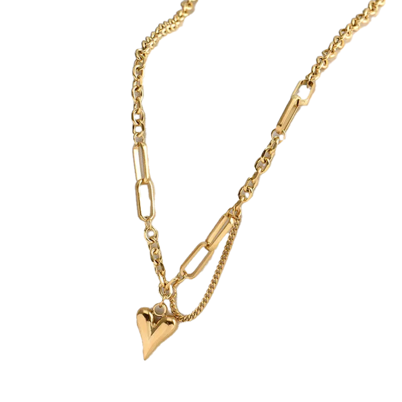 Collier en chaîne coeur - ACB-PARIS